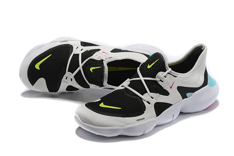 2020 Men Nike Free 5.0 Black White Green Running Shoes